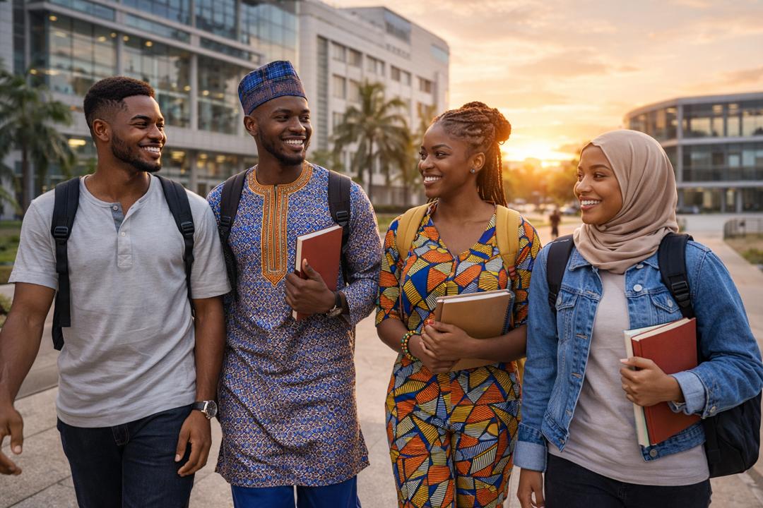 IJMB students walking on campus in Nigeria